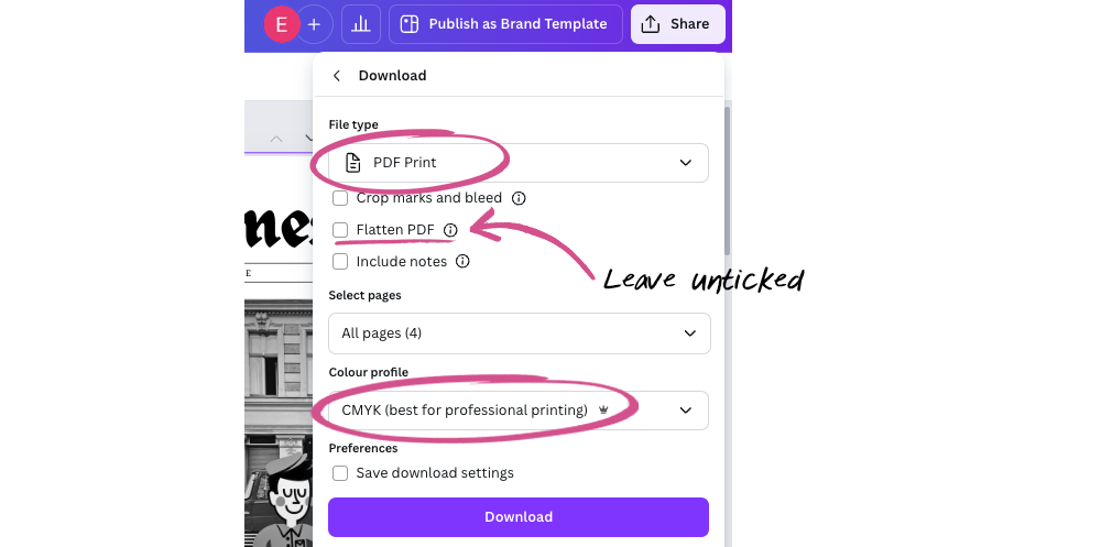 Canva PDF smaller